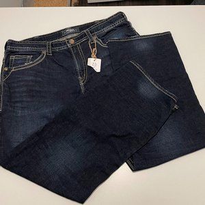 NWT Silver Men's GORDIE Jeans Loose Straight Leg Size 38 Waist x 32 Length